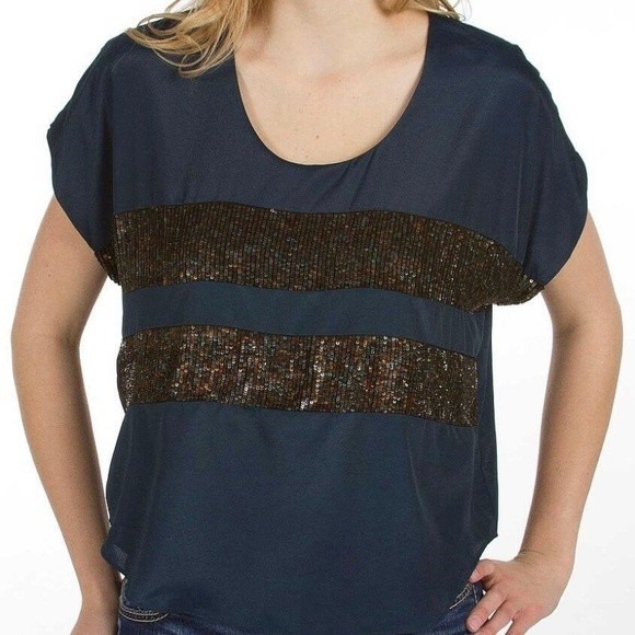 NEW MM Couture by Miss Me Sequin Shirt, Size Small - Picture 1 of 6